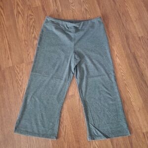 Womens Gray Wide Leg Capris